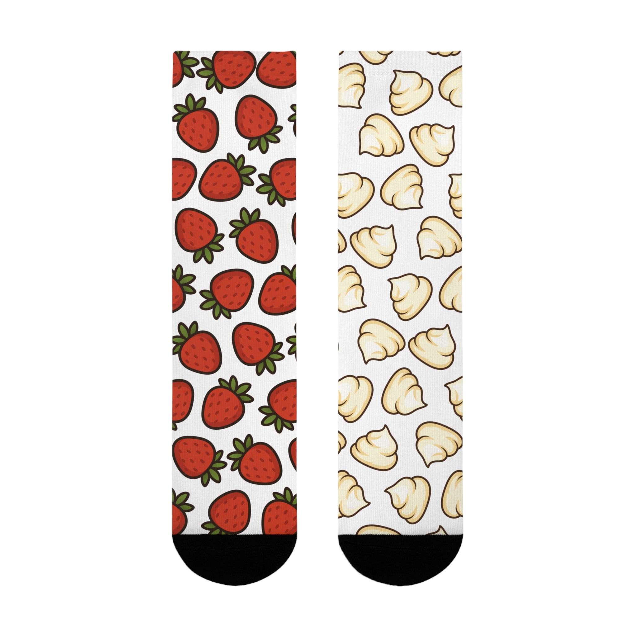 Odd Socks, Same Vibe - Strawberry & Cream Crew Socks