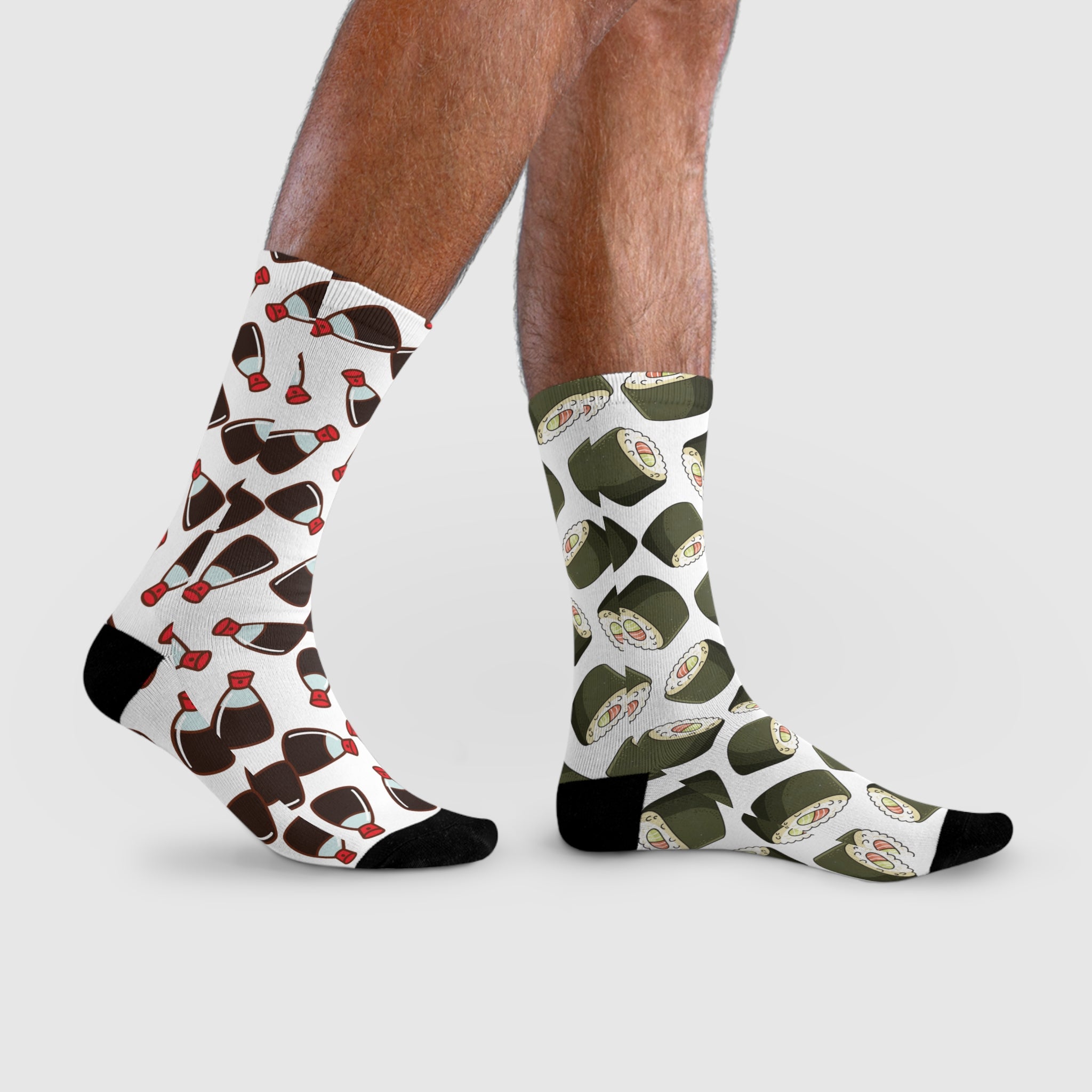 Odd Socks, Same Vibe - Sushi & Soy Sauce Crew Socks