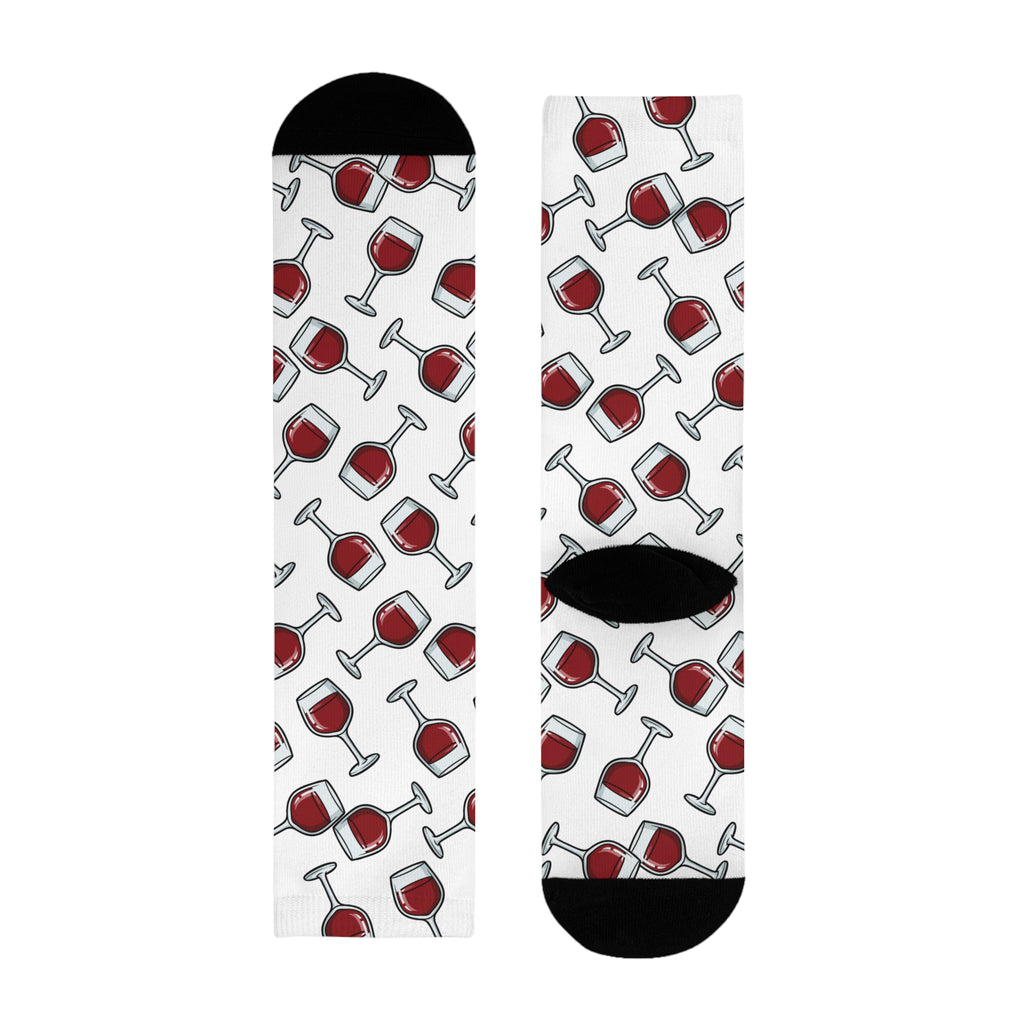 Odd Socks, Same Vibe - Wine & Cheese Crew Socks