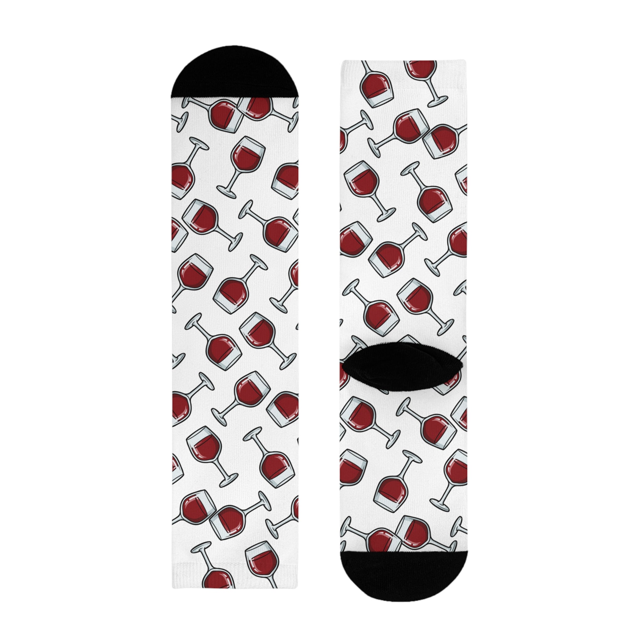 Odd Socks, Same Vibe - Wine & Cheese Crew Socks