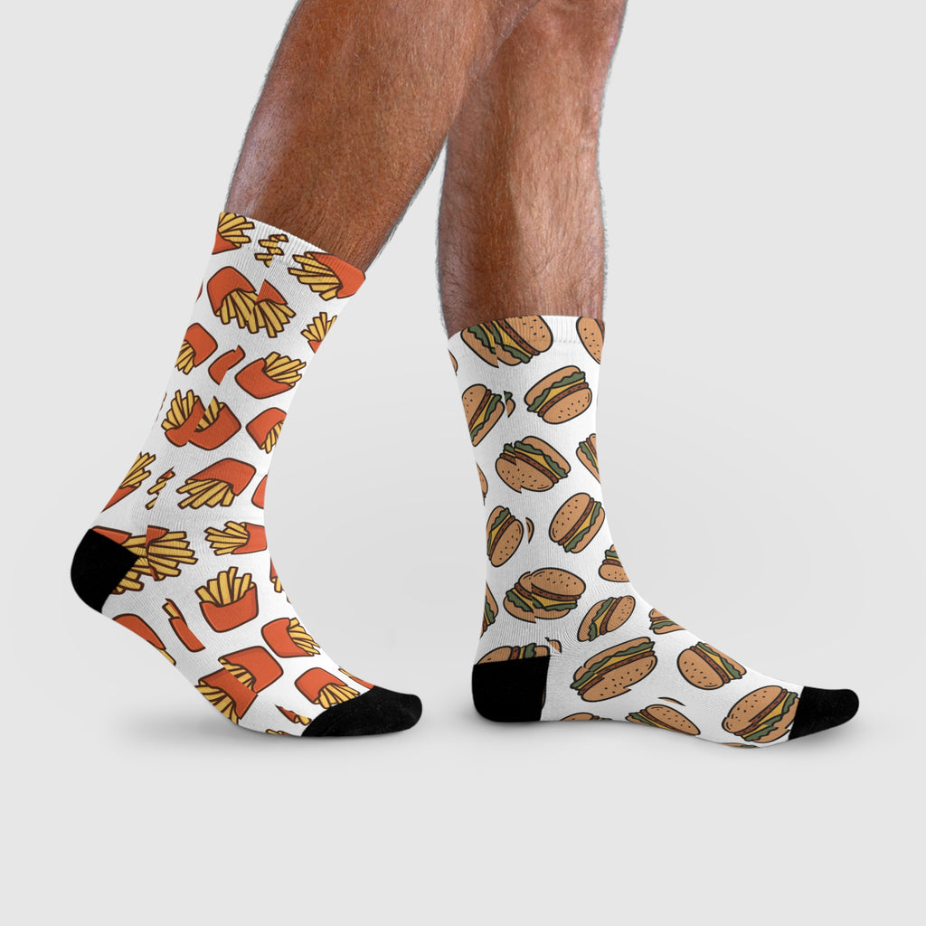 Odd Socks, Same Vibe - Burger & Fries Crew Socks