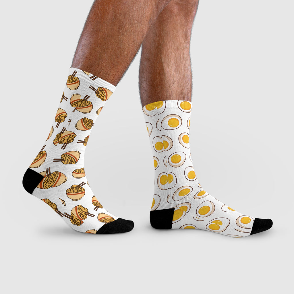 Odd Socks, Same Vibe - Egg & Ramen Crew Socks