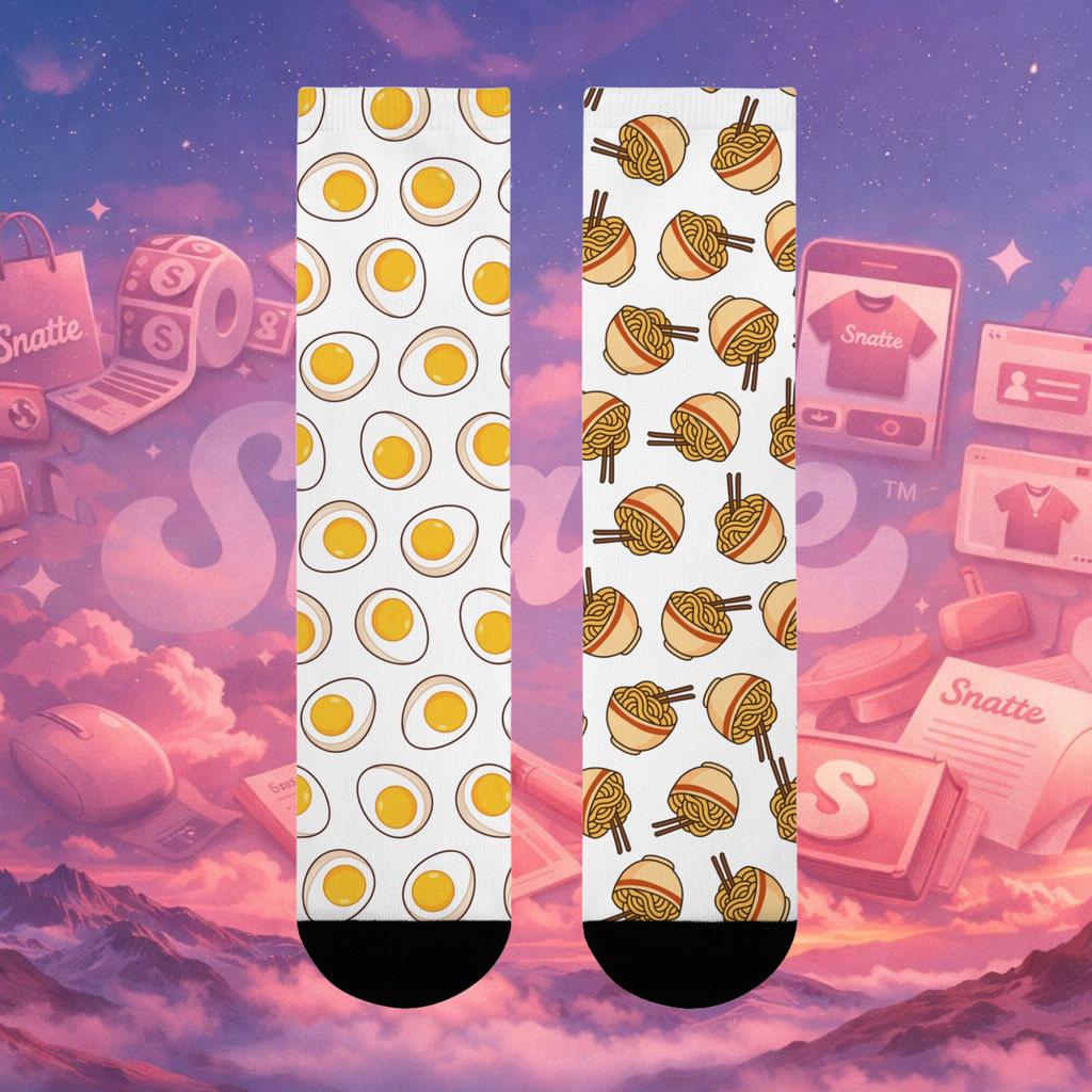 Odd Socks, Same Vibe - Egg & Ramen Crew Socks