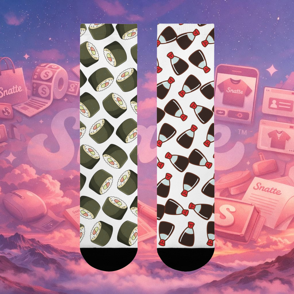 Odd Socks, Same Vibe - Sushi & Soy Sauce Crew Socks