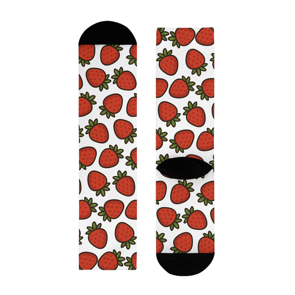 Odd Socks, Same Vibe - Strawberry & Cream Crew Socks