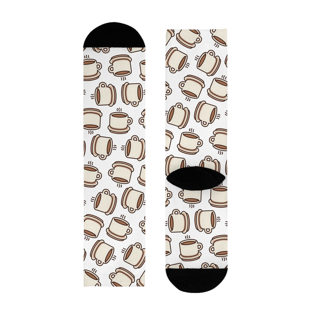 Odd Socks, Same Vibe - Coffee & Croissant Crew Socks