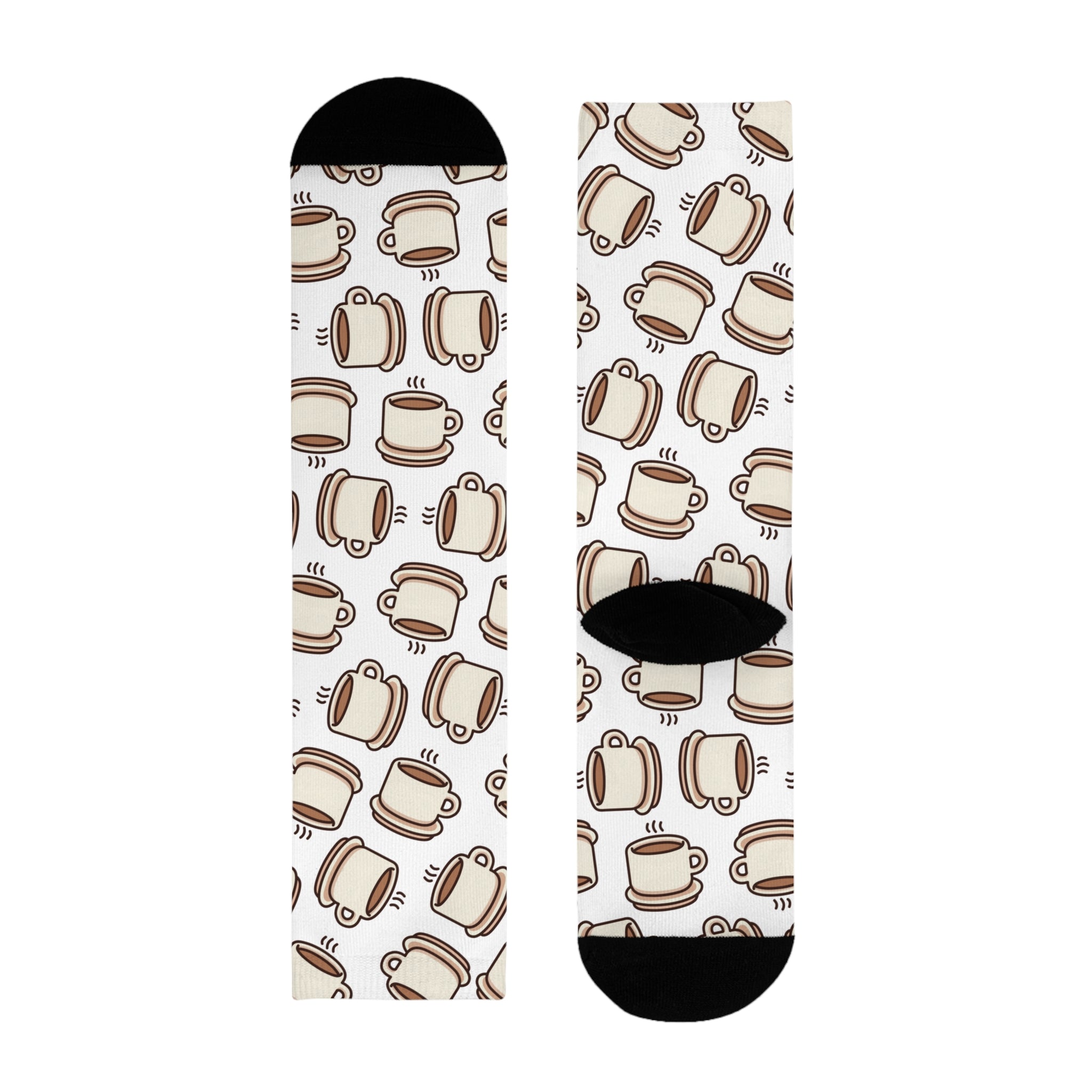 Odd Socks, Same Vibe - Coffee & Croissant Crew Socks