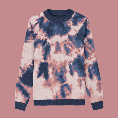 Premium Knitwear | Pink Blue Washed Print | Autumn & Winter