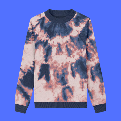 Premium Knitwear | Pink Blue Washed Print | Autumn & Winter